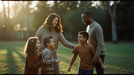 Family Generations Parenting Togetherness Relaxation Activity Leisure Happiness Conceptの素材
