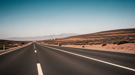 Empty road in the desert of Namib Naukluft National Park, Namibiaの素材