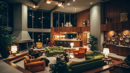 Interior of a modern hotel lobby. Luxury hotel lobby.の素材