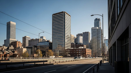 Streets and buildings of Boston.の素材