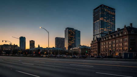 Panoramic view of the central business district of Frankfurt, Germanyの素材