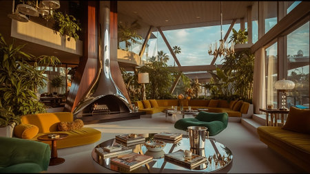 Interior of a hotel lobby. 3d rendering, 3d illustration.の素材