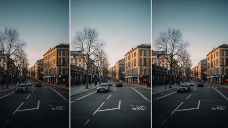 Street view of Paris, France.の素材