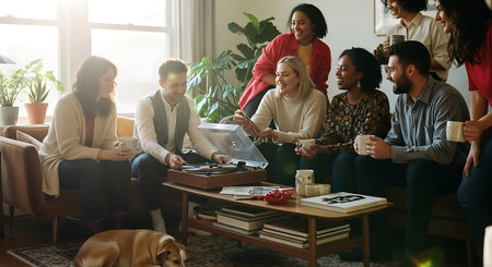 Group of diverse business people having a meeting in a modern office.の素材