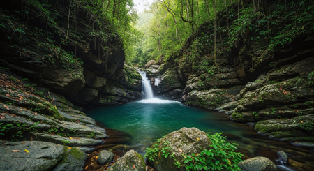 Waterfall in deep forest at Phu Soi Dao National Park, Thailand