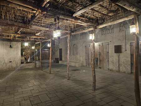 Interior of an old street in the city of Dubaiの写真素材