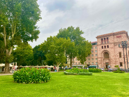 September 4, 2025, Erevan, Armenia. Summer Day in Yerevan's Republic Square Parkのeditorial素材