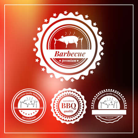 Set of badges and labels elements for restaurant. Vector illustration.のイラスト素材