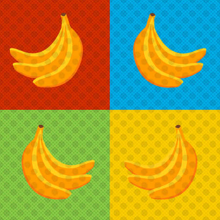 Bananas - Pop art style poster. Design for poster cover brochure. Vector illustration EPS 10のイラスト素材