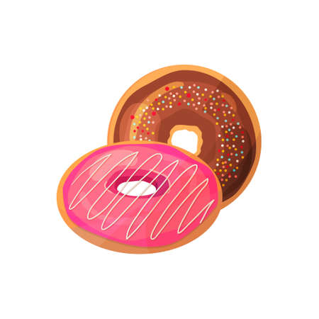 Doughnuts on a white backgroundのイラスト素材