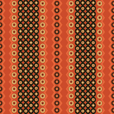 Tribal texture geometric seamless pattern. Vector illustration. Geometric pattern design for web, mobile, print and textile.のイラスト素材