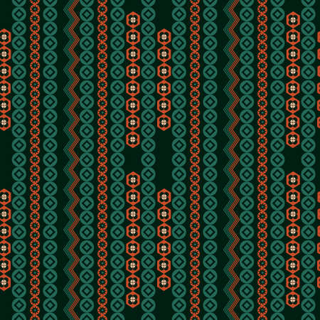 Tribal texture geometric seamless pattern. Vector illustration. Geometric pattern design for web, mobile, print and textile.のイラスト素材