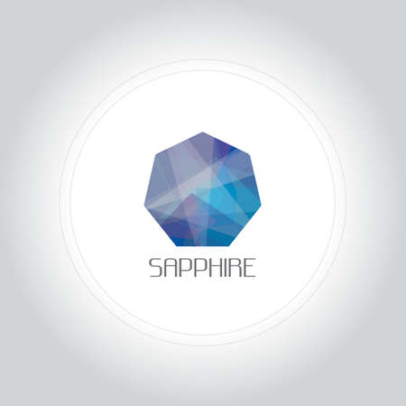Sapphire gem logo in low lolygon style. Vector illustration for web, company logo and brand design.のイラスト素材