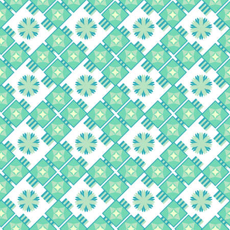 Tribal texture geometric square figures seamless pattern. Vector illustration. Geometric pattern design for web, mobile, print and textile.のイラスト素材