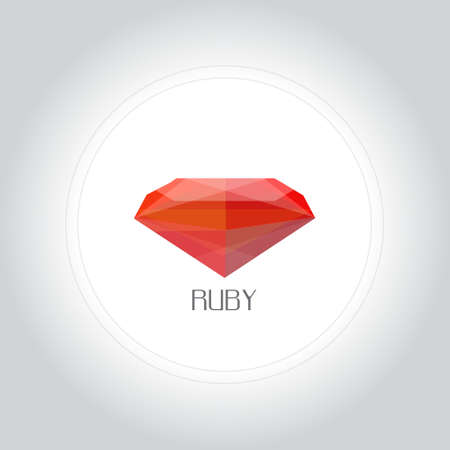 Ruby gem in low lolygon style. Vector illustration for web, company and brand design.のイラスト素材