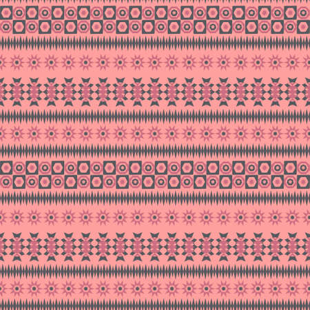 Tribal texture geometric seamless pattern. Vector illustration. Geometric pattern design for web, mobile, print and textile.のイラスト素材