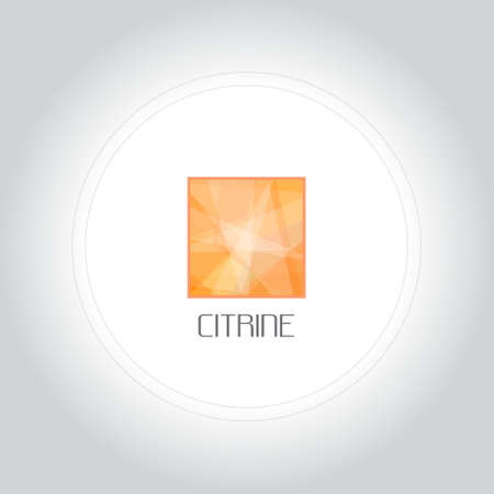 Citrine gem in low lolygon style. Vector illustration for web, company and brand design.のイラスト素材
