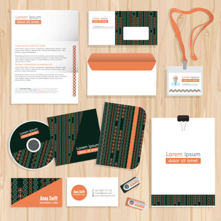 Corporate identity template design. Abstract Corporate brand Business identity design Template Layout. Vector company style brand design layout.のイラスト素材