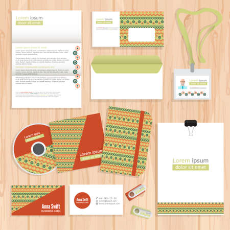 Corporate identity template design. Abstract Corporate brand Business identity design Template Layout. Vector company style brand design layout.のイラスト素材