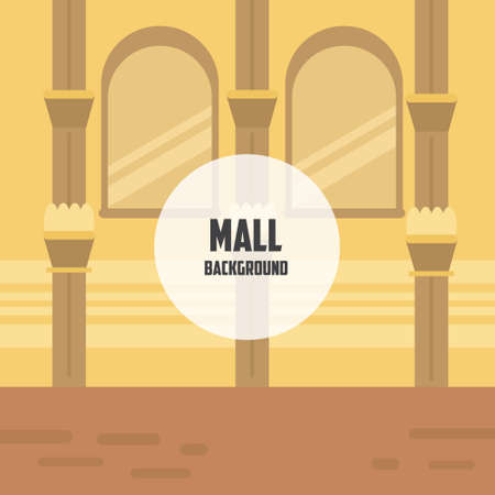 Mall background. Luxury architecture background. Background with columns and windows.のイラスト素材