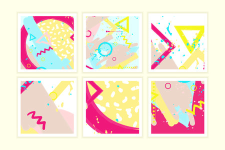 Universal abstract posters set. Creative geometric cards. Trendy creative abstract cards for...