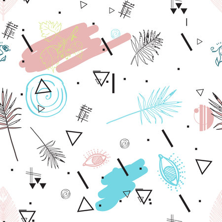 Hand Drawn textures of palm leaves.のイラスト素材