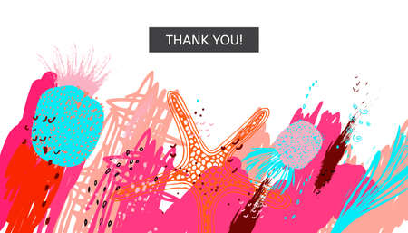 Abstract universall header. Modern graphic design. Hand Drawn creative tropic pineapple. Web, poster, invitation, brochure, business card design idea. Vector trendy illustration.のイラスト素材