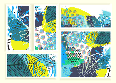 Universal abstract posters set. Creative geometric hipster cards. Trendy creative abstract cards for...