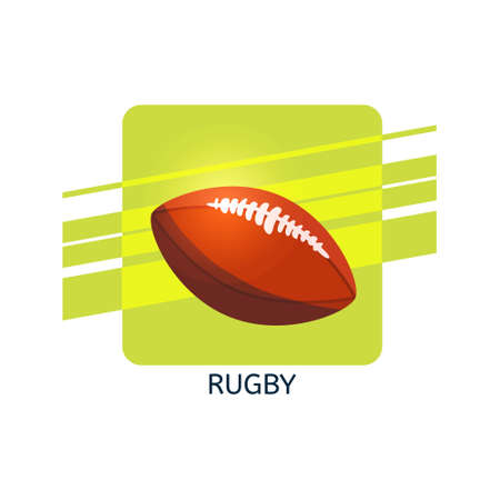 Rugby ball vector icon. Isolated vector illustration.のイラスト素材