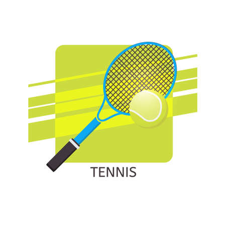 Tennis ball and racket vector icon. Isolated vector illustration.のイラスト素材