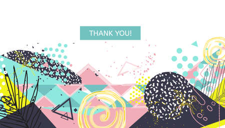 Abstract universall header. Modern graphic design. Hand Drawn creative textures. Web, poster, invitation, brochure, business card design idea. Vector trendy illustration.のイラスト素材