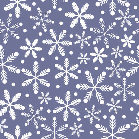 Vector Purple Blue and white snowflakes winter wonderland Background Pattern Design. Perfect for fabric, wallpaper, stationery and scrapbooking projectsのイラスト素材
