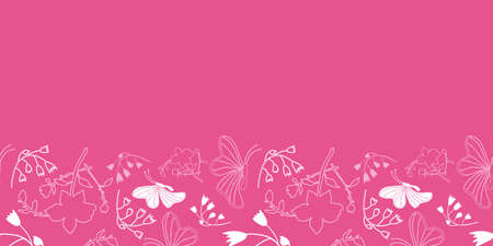Floral white butterflies border. Perfect for fabric, scrapbooking and other craft and digital projects.のイラスト素材
