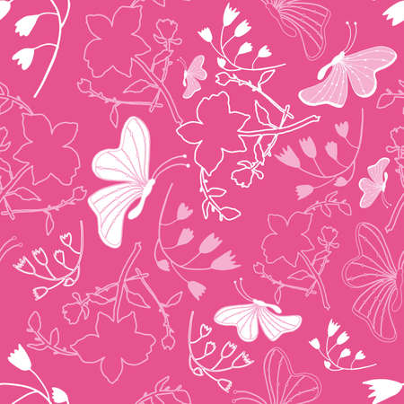 Floral white butterflies Background Pattern Design. Perfect for fabric, wallpaper, stationery and scrapbooking projectsの写真素材