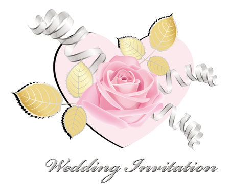 hand drawn wedding invitation isolated on whiteのイラスト素材