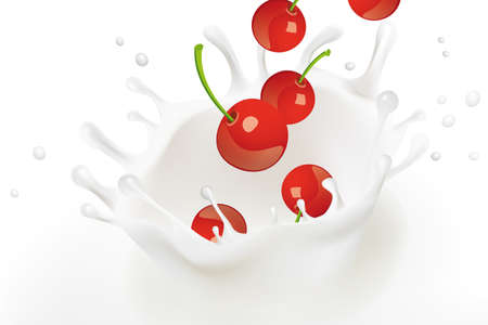 Cherries in milkのイラスト素材