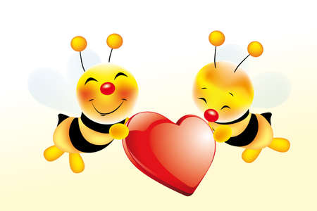 Two cute bees in love Two cute bees in love