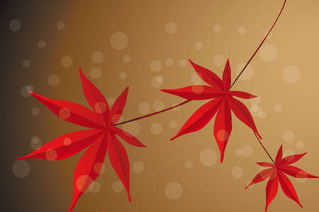 Falling leafs of red maple in autumn - Illustrationのイラスト素材