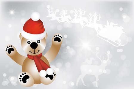 Teddy Bear with Santaのイラスト素材