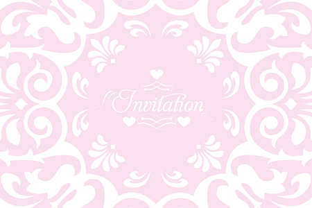 White lace invitation for wedding with calligraphic text - eps 10 vectorsのイラスト素材