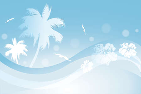 Tropical in blue colors - vector illustrationのイラスト素材