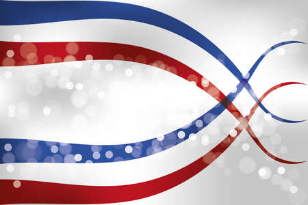 Abstract red and blue translucent and bubbles on shimmering backgroundのイラスト素材