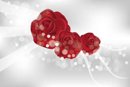 rose flowers with translucent shimmering waves and bubblesのイラスト素材