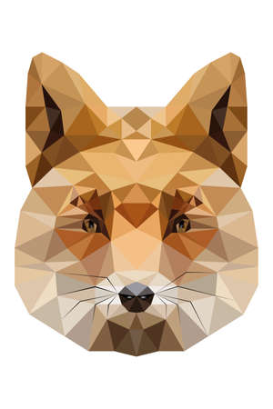 Low-poly of Fox face - unique artwork useful for designsのイラスト素材