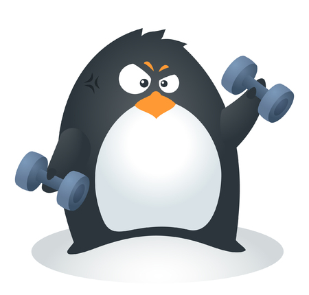 Fit Penguin : Barbellsのイラスト素材