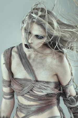 Portrait of unded womanの写真素材