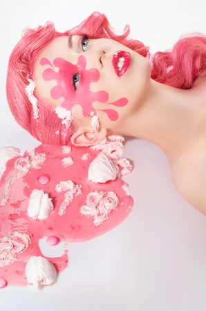 Conceptual pink beauty photoshotの写真素材