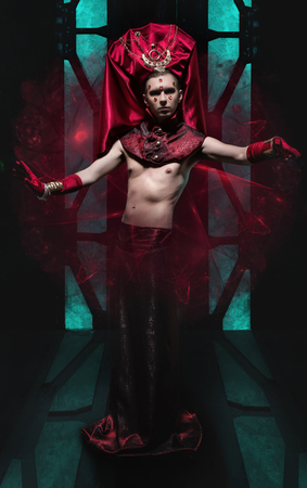 Model man in fantasy costumeの写真素材