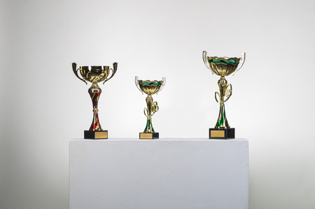Golden cups of the winnerの写真素材