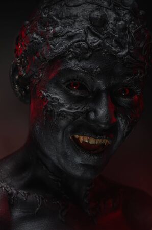 Diabolical black portraitの写真素材